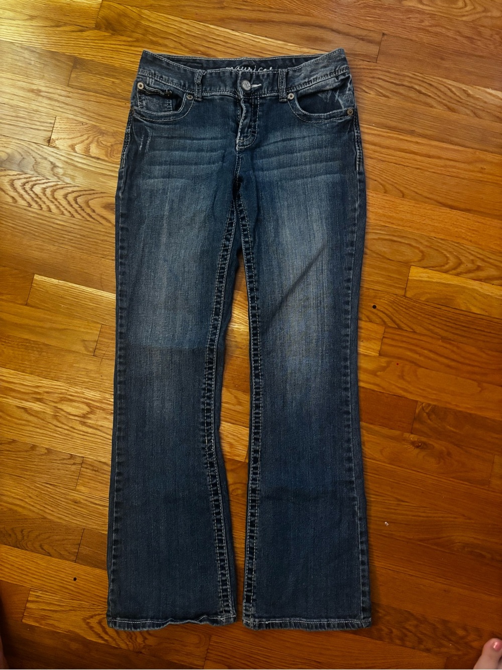 Maurices Dark Blue Flared Jeans